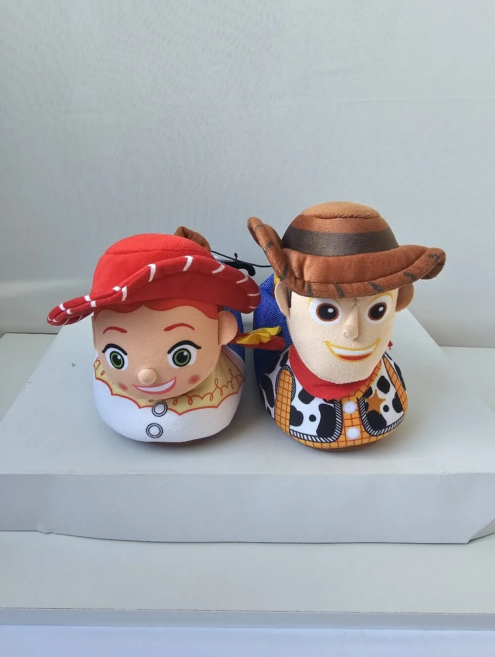 ​Disney Pixar Toy Story Woody & Jessie Plush Slippers Kids Size 11-12 NWT